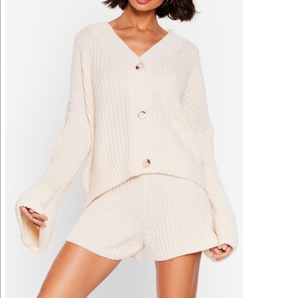LASTSET S Chunky Knit set-cardigan/Shorts - Picture 2 of 6
